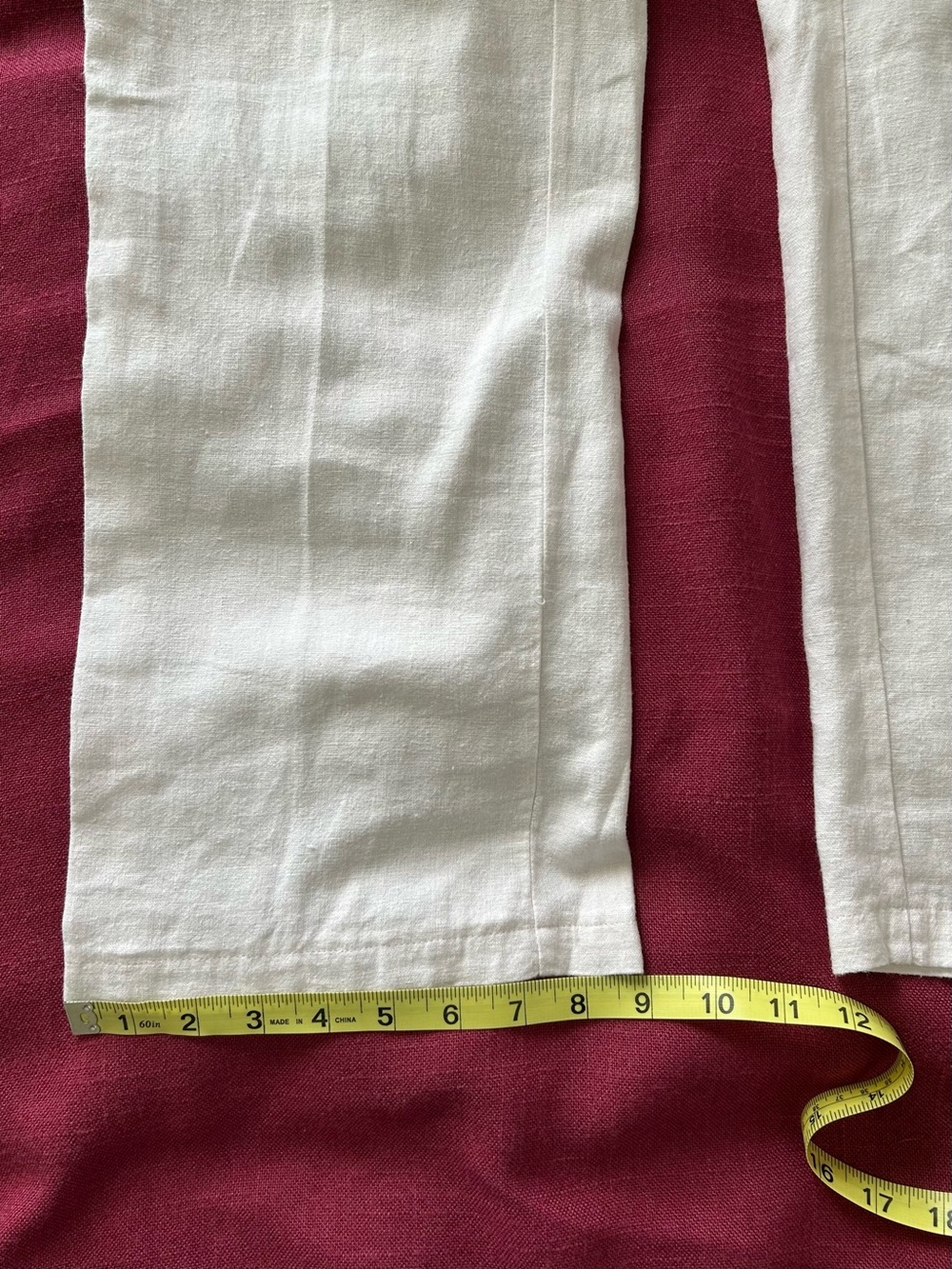 White Linen Drawstring Pants - Picture 7 of 9